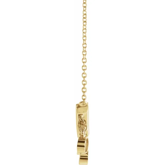 14K Yellow 1/3 CTW Diamond V Bar 18" Necklace-