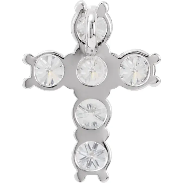 Platinum 1 3/8 CTW Diamond Cross Pendant-