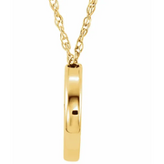 14K Yellow 13 mm Circle 18" Necklace-