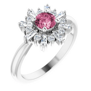 Platinum Pink Tourmaline & 3/8 CTW Ring-