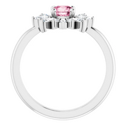 Platinum Pink Tourmaline & 3/8 CTW Ring-