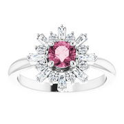 Platinum Pink Tourmaline & 3/8 CTW Ring-