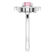 Platinum Pink Tourmaline & 3/8 CTW Ring-