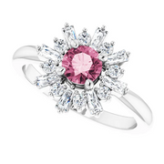 Platinum Pink Tourmaline & 3/8 CTW Ring-