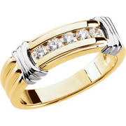 14K Yello/White 1/2 CTW Diamond Men's Band-