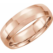 10K Rose 7 mm Beveled-Edge Comfort-Fit Band Size 10.5-