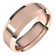 10K Rose 7 mm Beveled-Edge Comfort-Fit Band Size 10.5-