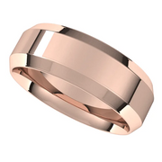 10K Rose 7 mm Beveled-Edge Comfort-Fit Band Size 10.5-