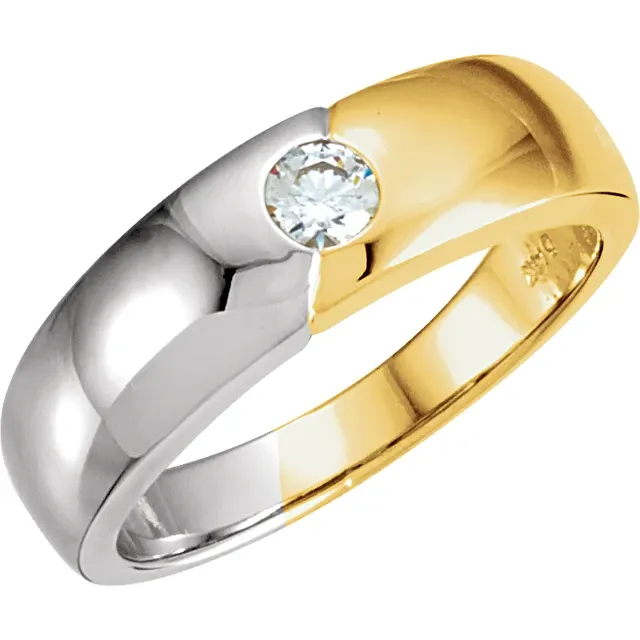 14K Yellow/White 1/4 CTW Diamond Band-