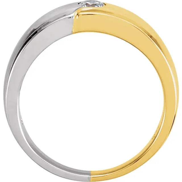 14K Yellow/White 1/4 CTW Diamond Band-
