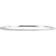 14K White 3 CTW Diamond Stackable Bangle 8" Bracelet-