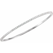 14K White 3 CTW Diamond Stackable Bangle 8" Bracelet-