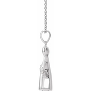 10K White .03 CTW Diamond Angel Ash Holder 18" Necklace-