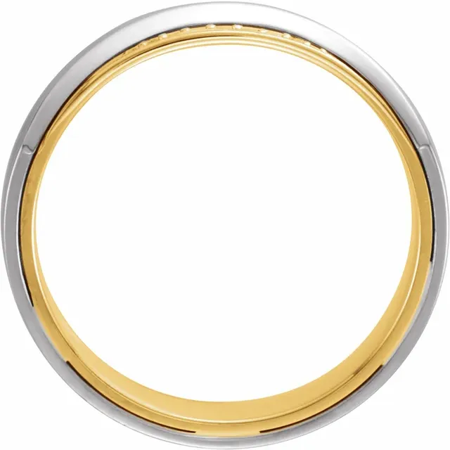 14K White/Yellow 6mm .05 CTW Diamond Band Size 11-
