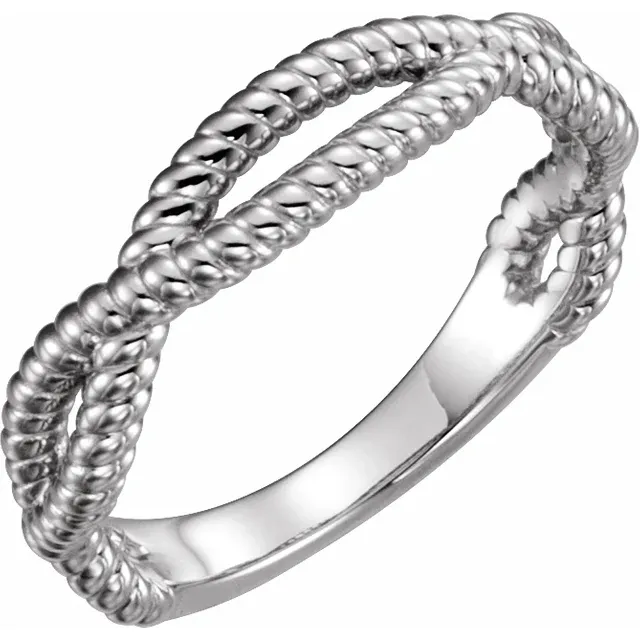 Platinum Rope Ring-