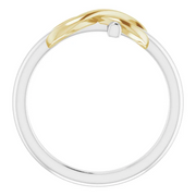 14K White & Yellow Infinity-Inspired Cross Ring-
