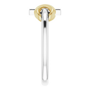14K White & Yellow Infinity-Inspired Cross Ring-