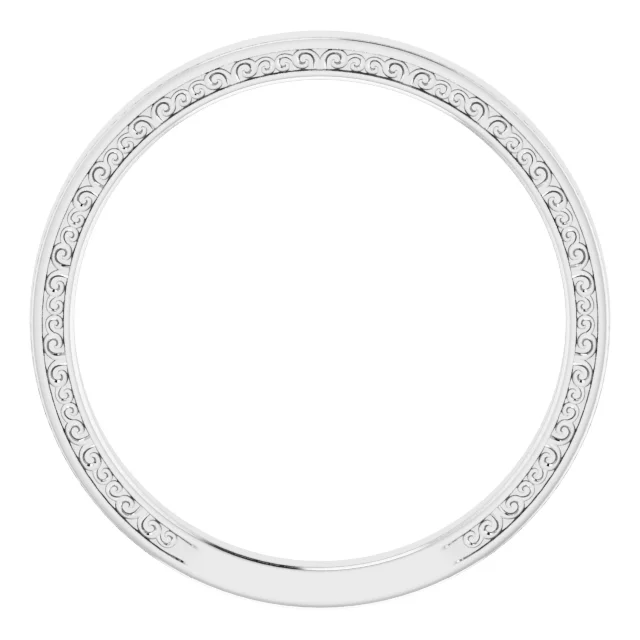 Platinum 2 mm Sculptural-Inspired Band Size 7-7.00 (approximate standard size)-