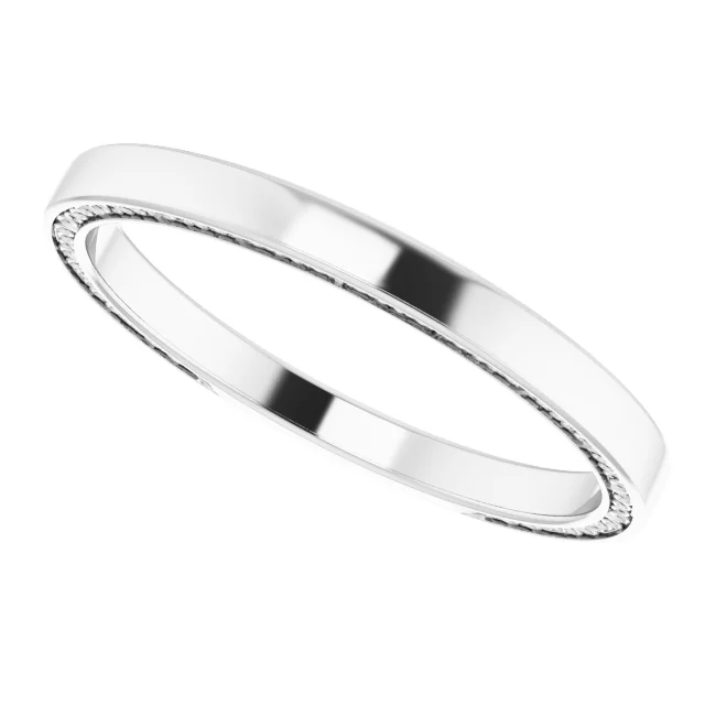 Platinum 2 mm Sculptural-Inspired Band Size 7-7.00 (approximate standard size)-