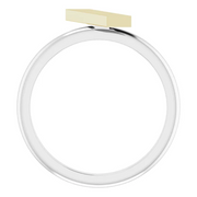 14K White & Yellow Stackable Bar Ring-