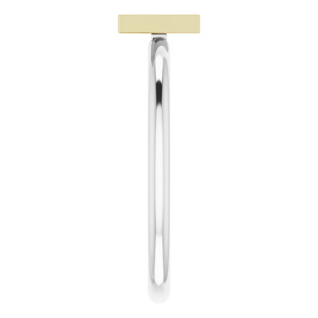 14K White & Yellow Stackable Bar Ring-