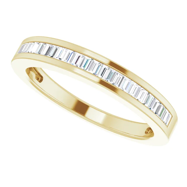 14K Yellow 1/4 CTW Diamond Anniversary Band Size 6-6.00(approximate standard size)-