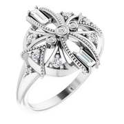 Sterling Silver 1/4 CTW Diamond Vintage-Inspired Ring-