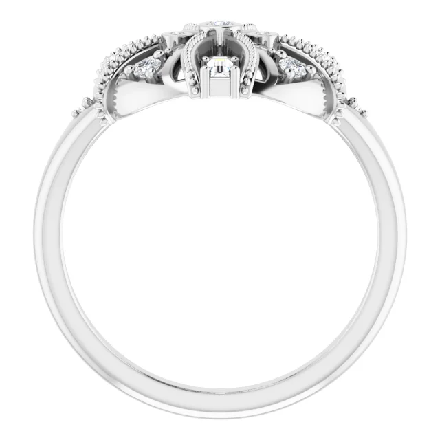 Sterling Silver 1/4 CTW Diamond Vintage-Inspired Ring-
