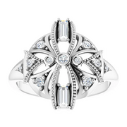 Sterling Silver 1/4 CTW Diamond Vintage-Inspired Ring-