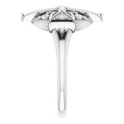Sterling Silver 1/4 CTW Diamond Vintage-Inspired Ring-