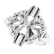 Sterling Silver 1/4 CTW Diamond Vintage-Inspired Ring-