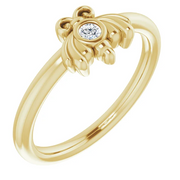 14K Yellow .03 CTW Diamond Youth Bee Ring-
