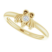 14K Yellow .03 CTW Diamond Youth Bee Ring-