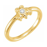 14K Yellow .03 CTW Diamond Youth Bee Ring-