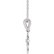Platinum .03 CTW Diamond Petite Vintage-Inspired 16-18" Cross Necklace-