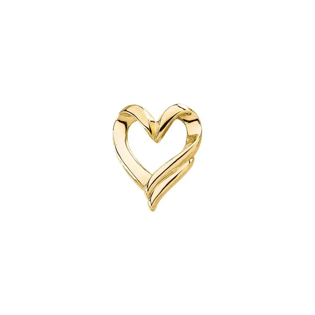14K Yellow Heart Slide Pendant-