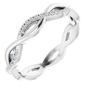 14K White 1/5 CTW Diamond Infinity-Inspired Eternity Band Size 8-