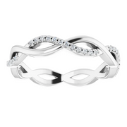 14K White 1/5 CTW Diamond Infinity-Inspired Eternity Band Size 8-