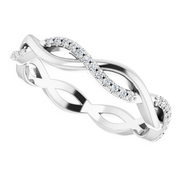 14K White 1/5 CTW Diamond Infinity-Inspired Eternity Band Size 8-