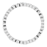 14K White 1/6 CTW Heart Diamond Eternity Band Size 7-