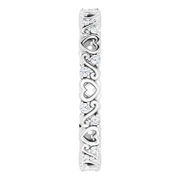 14K White 1/6 CTW Heart Diamond Eternity Band Size 7-