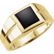 14K Yellow 8 mm Square Onyx Ring-