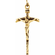 Sterling Silver 23x14 mm Crucifix 18" Necklace-