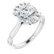 14K White 1 CTW Diamond Halo-Style Ring-