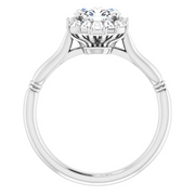 14K White 1 CTW Diamond Halo-Style Ring-