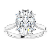 14K White 1 CTW Diamond Halo-Style Ring-