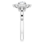 14K White 1 CTW Diamond Halo-Style Ring-