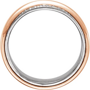 14K Rose/White 6mm .05 CTW Diamond Band Size 11-11.00(aproximate standard size)-