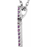 14K White Amethyst Petite 16" Necklace-
