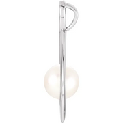 14K White Freshwater Cultured Pearl Pendant-